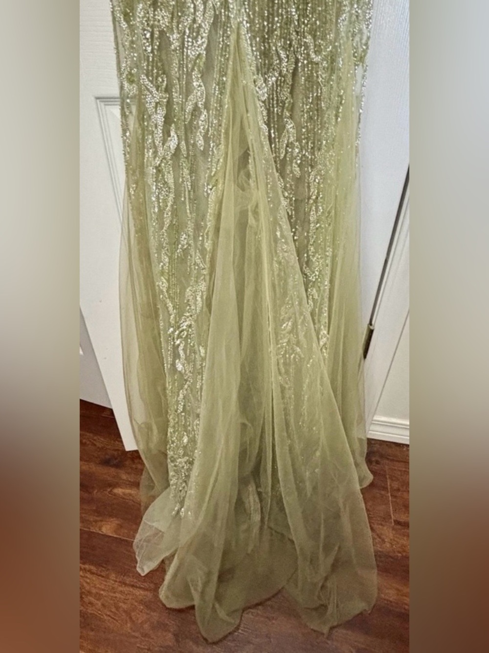 NWT JOVANI Sz 12 Olive Back Zip Lined Sm Train #39292 - Picture 8 of 13